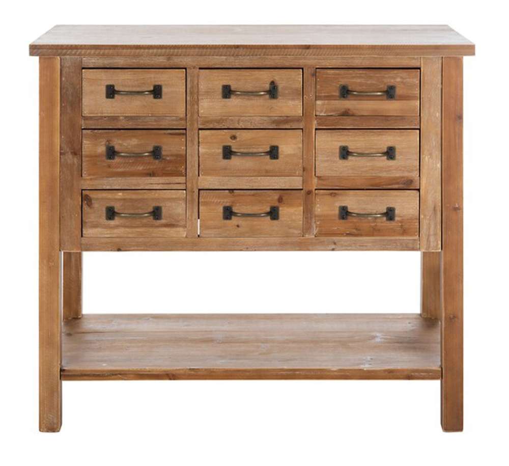 Safavieh - Mendie 6 Drawer Accent Table - Oak - AMH1552A veiw 1