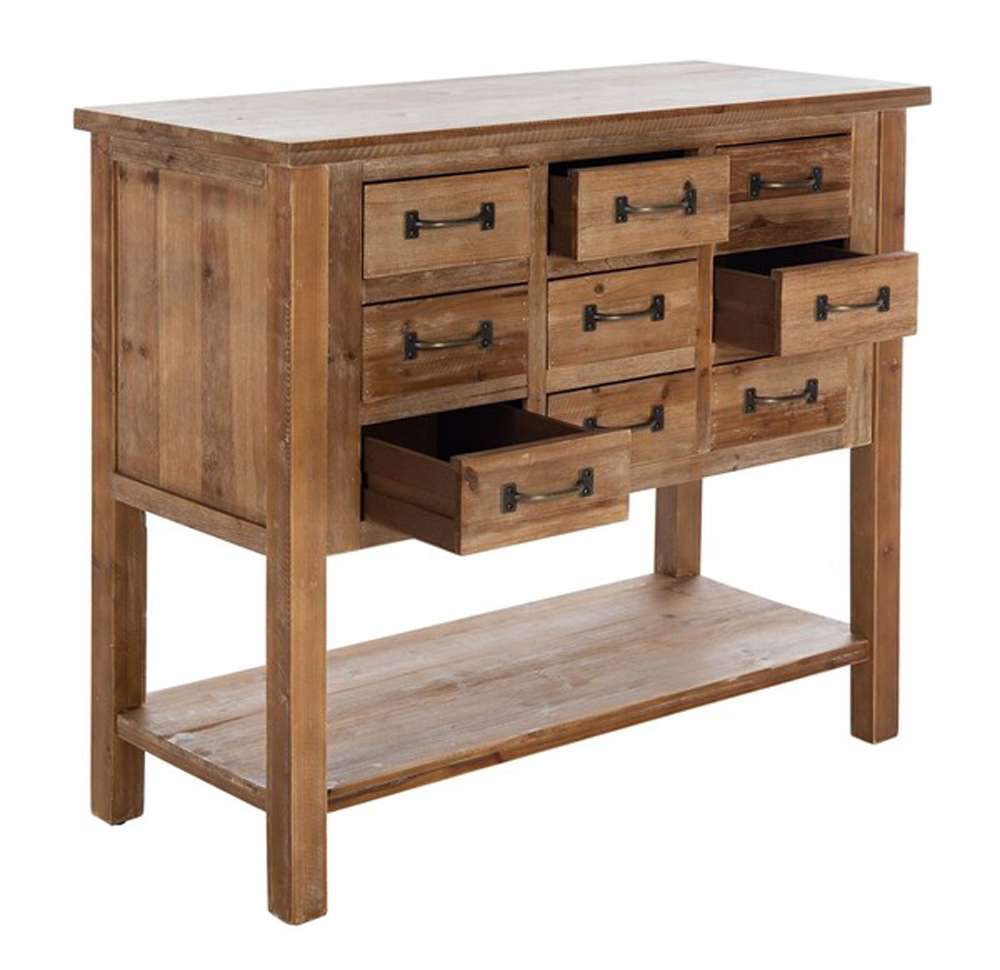 Safavieh - Mendie 6 Drawer Accent Table - Oak - AMH1552A veiw 3