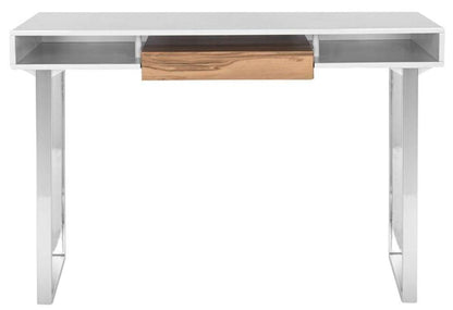 Safavieh - Metropolitan Computer Desk - White - Chrome - FOX2203A veiw 1