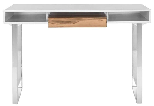 Safavieh - Metropolitan Computer Desk - White - Chrome - FOX2203A veiw 1