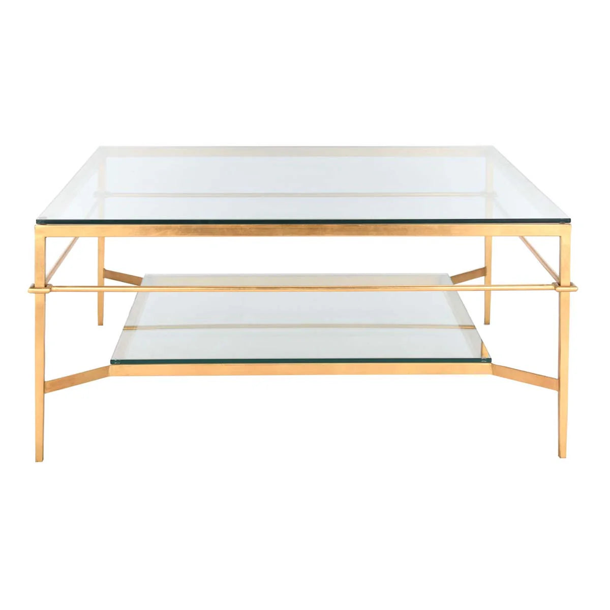 Safavieh - Couture - Mieka Cocktail Table - Gold - Glass - AMH8307A view 2