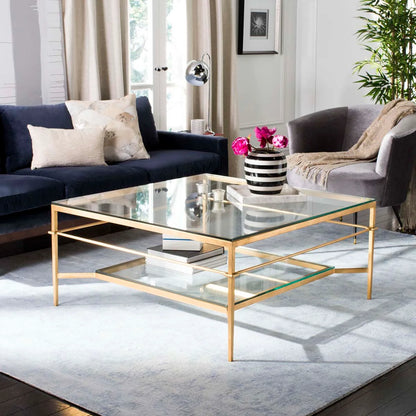 Safavieh - Couture - Mieka Cocktail Table - Gold - Glass - AMH8307A view 6