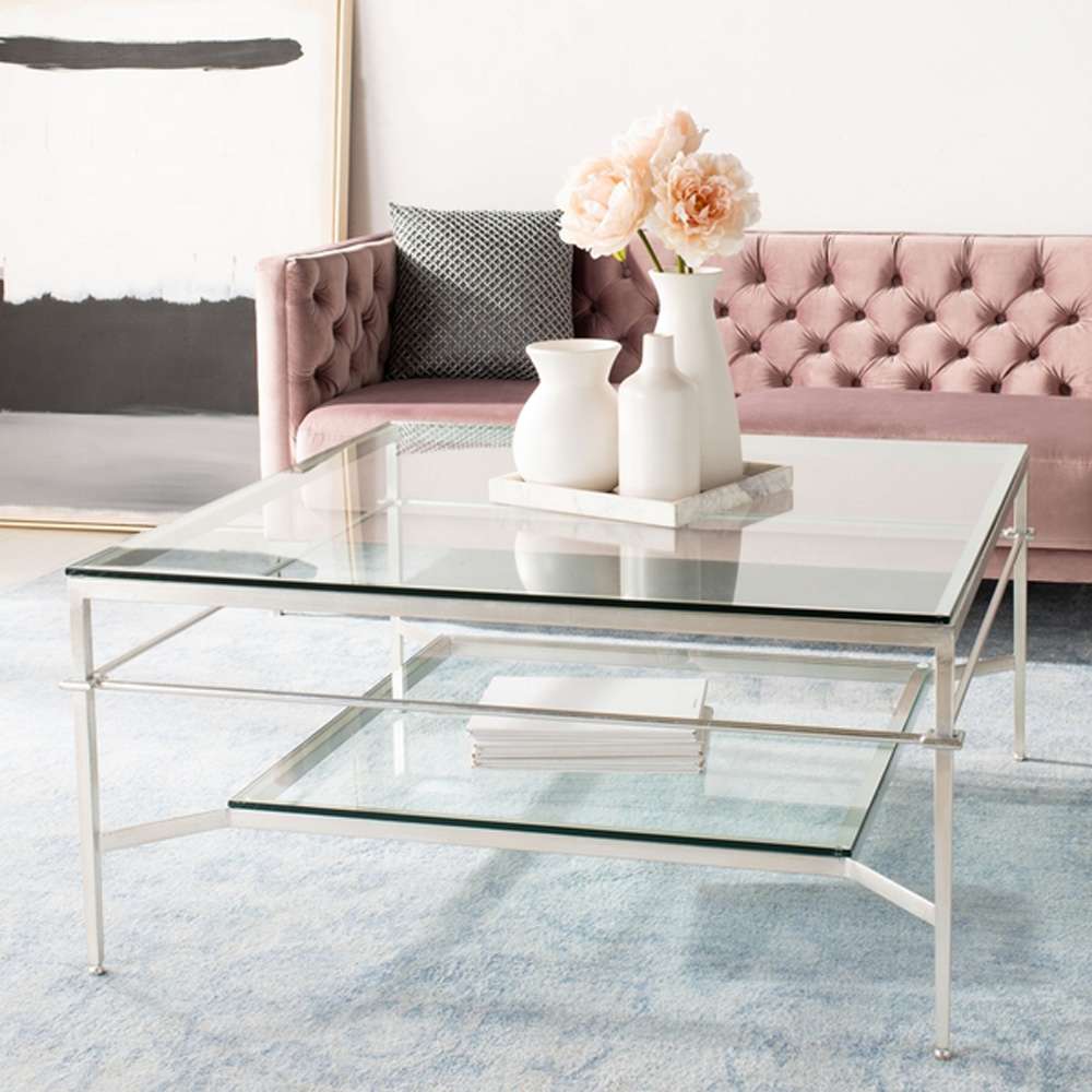 Safavieh - Couture - Mieka Cocktail Table - Silver - Glass - AMH8307B veiw 1