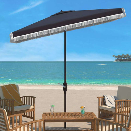 Safavieh - Milan 6.5X10 Rect Umbrella - Navy - White - PAT8308A veiw 2