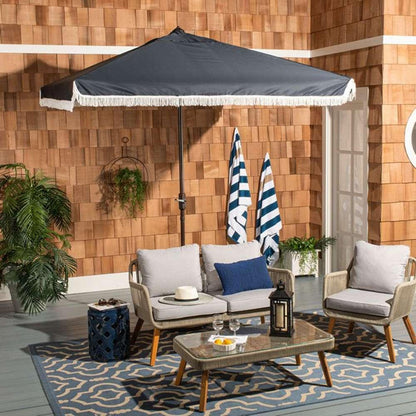 Safavieh - Milan 7.5Square Umbrella - Navy - White - PAT8408A veiw 2