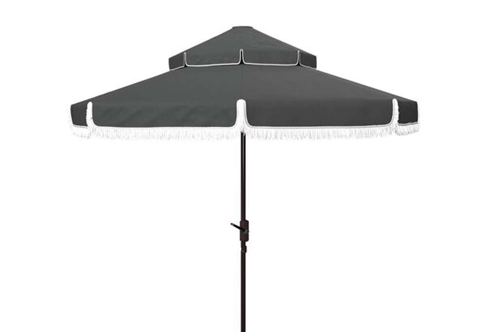Safavieh - Milan  9Ft Double Top Umbrella - Grey - PAT8208B veiw 1