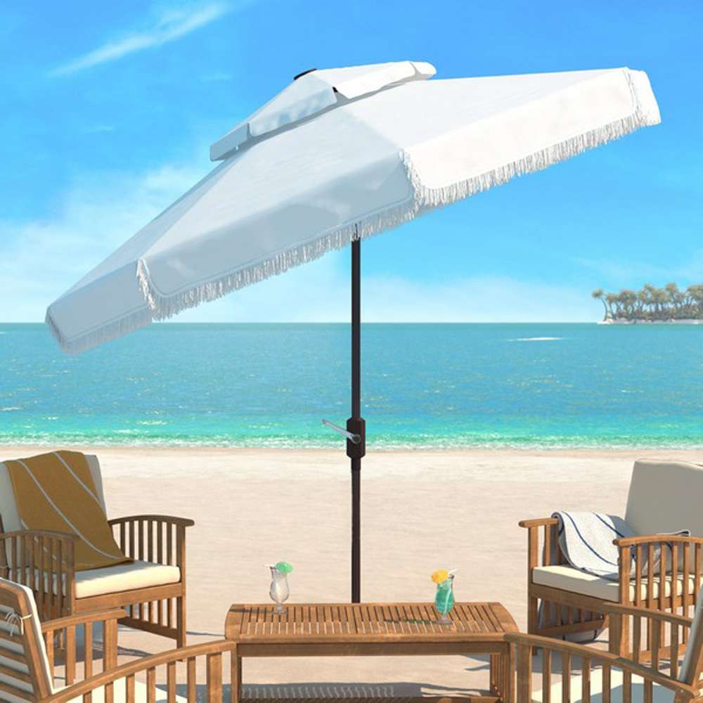 Safavieh - Milan  9Ft Double Top Umbrella - White - PAT8208C veiw 2