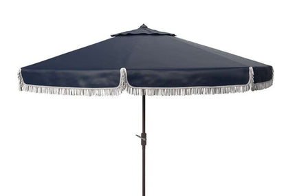 Safavieh - Milan Fringe 11Ft Umbrella - Navy - White - PAT8108A veiw 1
