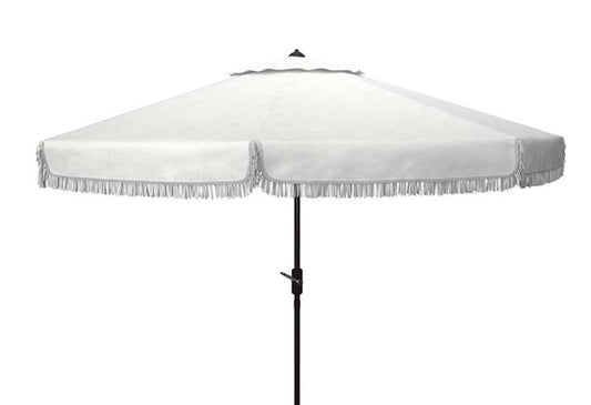 Safavieh - Milan Fringe 11Ft Umbrella - White - PAT8108C veiw 1