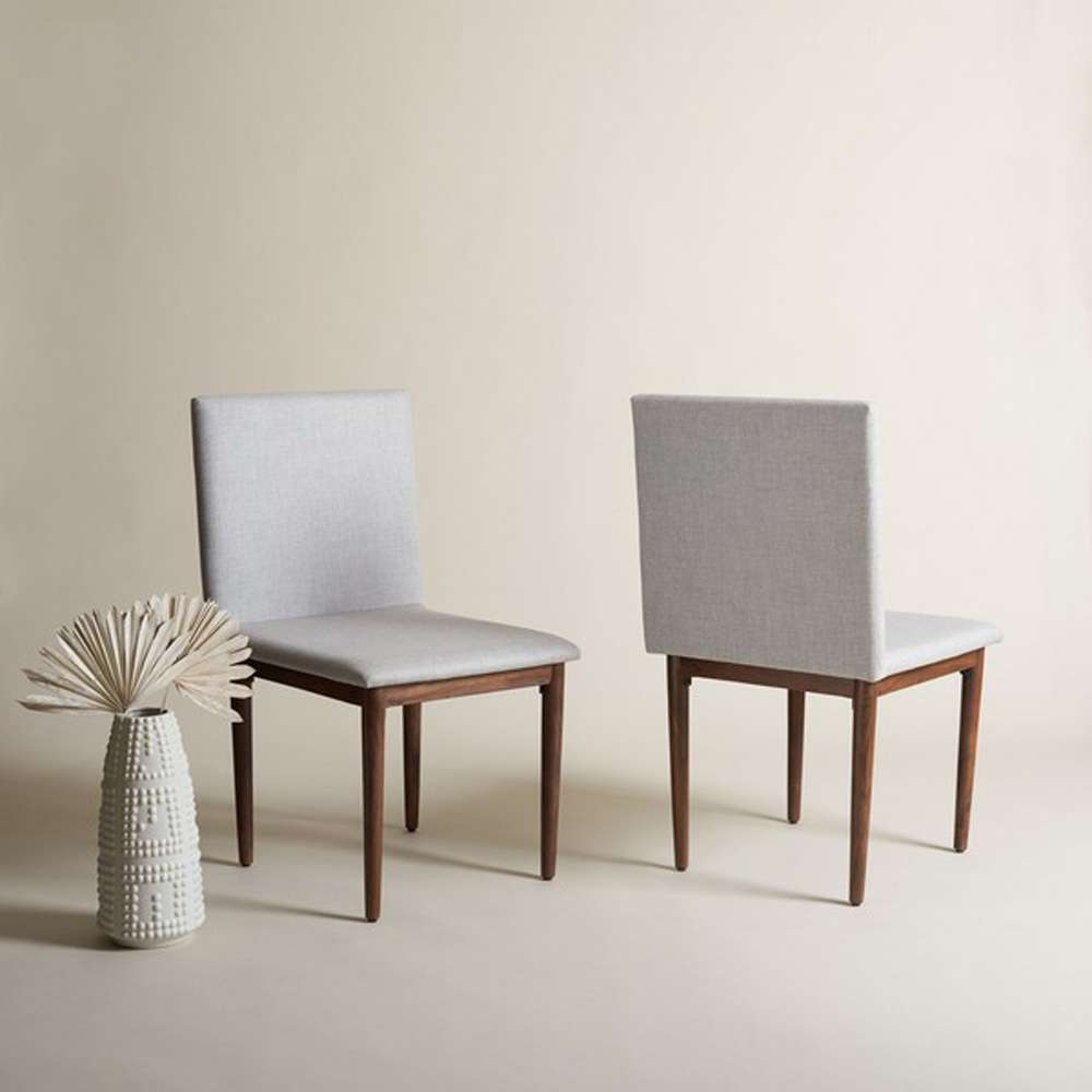 Safavieh - Couture - Milana Dining Chair - Walnut - Light Grey  (Set of 2) - SFV5731A-SET2 veiw 2