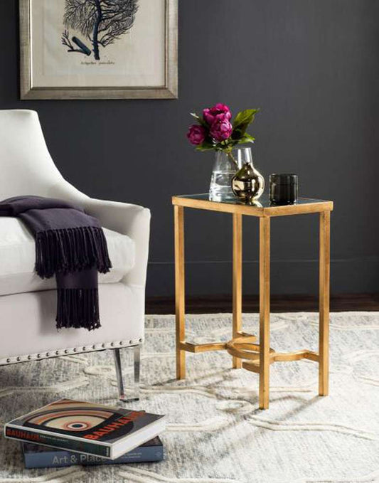 Safavieh - Mita End Table - Gold - Mirror - FOX2581A veiw 2