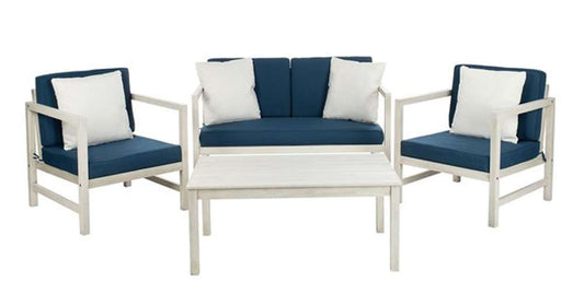 Safavieh - Montez 4 Piece Set - White - Nvy+Solid Plw - PAT7030D veiw 1