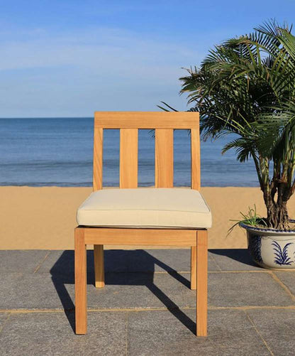 Safavieh - Couture - Montford Teak Dining Chair - Natural - Beige  (Set of 2) - CPT1006A-SET2 veiw 2