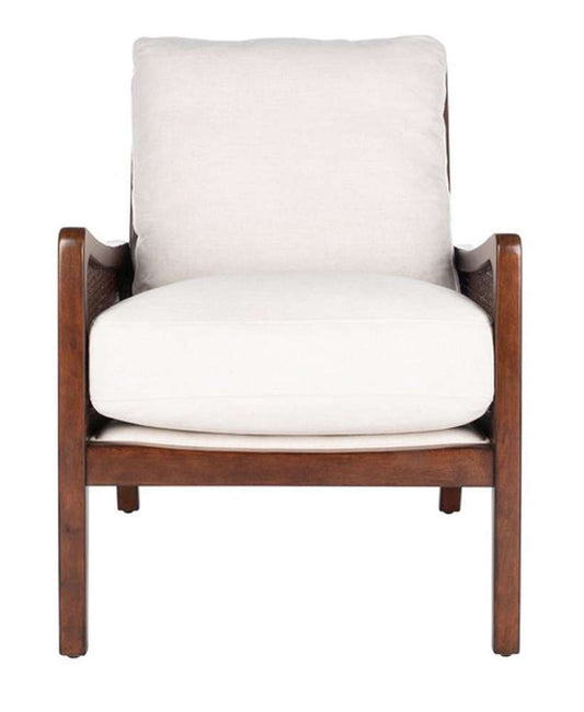 Safavieh - Couture - Moretti Wood Frame Accent Chair - Oatmeal - KNT4100B veiw 1