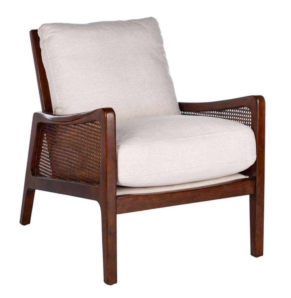 Safavieh - Couture - Moretti Wood Frame Accent Chair - Oatmeal - KNT4100B veiw 3