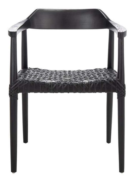 Safavieh - Munro Lther Woven Accent Chair - Black - ACH1005B veiw 1