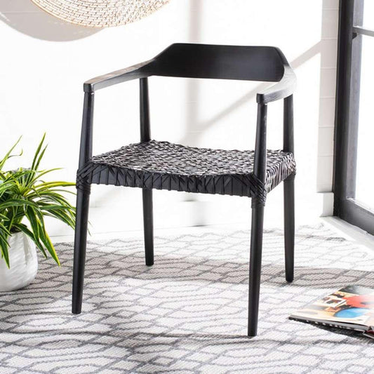Safavieh - Munro Lther Woven Accent Chair - Black - ACH1005B veiw 2