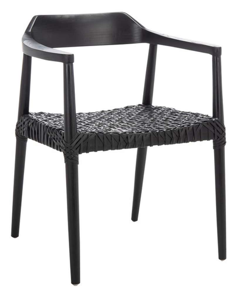 Safavieh - Munro Lther Woven Accent Chair - Black - ACH1005B veiw 3