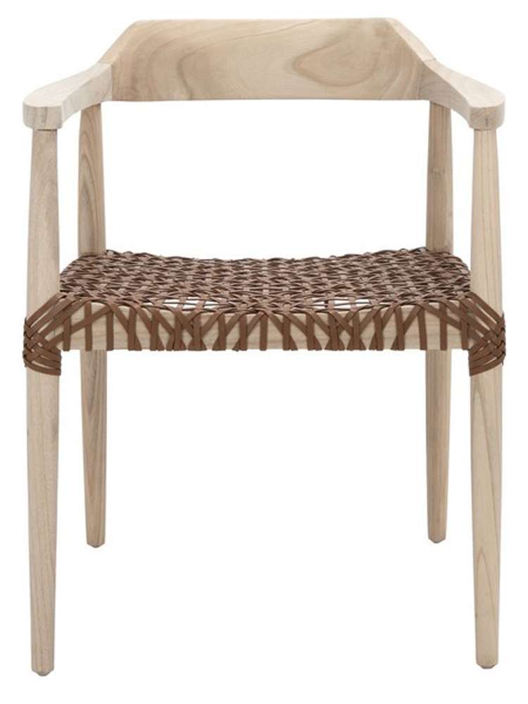Safavieh - Munro Lther Woven Accent Chair - Natural - Light Honey - ACH1005E veiw 1