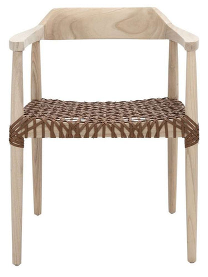 Safavieh - Munro Lther Woven Accent Chair - Natural - Light Honey - ACH1005E veiw 1
