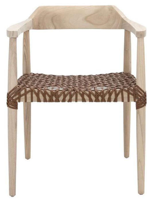 Safavieh - Munro Lther Woven Accent Chair - Natural - Light Honey - ACH1005E veiw 1