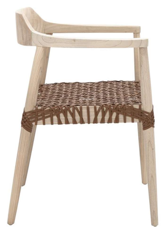 Safavieh - Munro Lther Woven Accent Chair - Natural - Light Honey - ACH1005E veiw 4