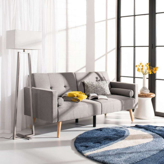 Safavieh - Murray Foldable Futon Sofa Bed with Pillow - Dark Grey - Natural - LVS2004A veiw 2