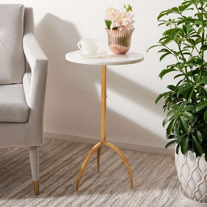 Safavieh - Myrna Accent Table - Gold - White - FOX2516A veiw 3
