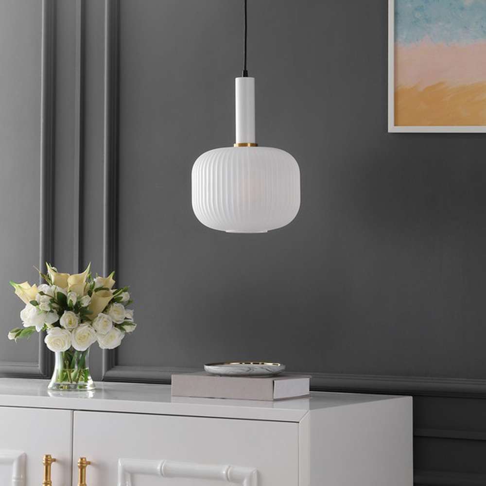 Safavieh - Naois 10 Inch Pendant - White - Black - PND4149A veiw 1