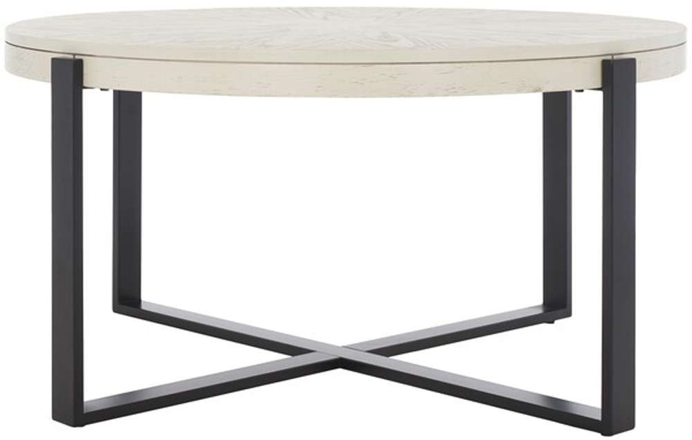 Safavieh - Navya Round Coffee Table - White Washed - Black - COF6207C veiw 1