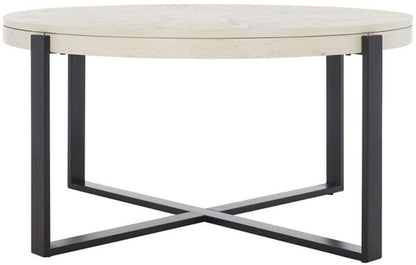 Safavieh - Navya Round Coffee Table - White Washed - Black - COF6207C veiw 1