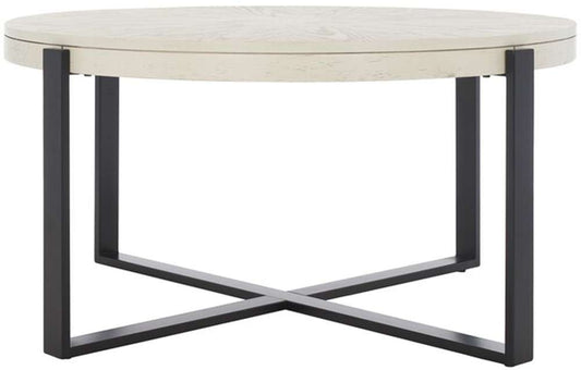 Safavieh - Navya Round Coffee Table - White Washed - Black - COF6207C veiw 1