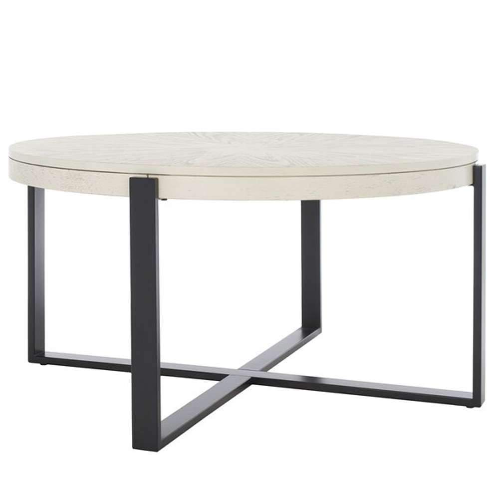 Safavieh - Navya Round Coffee Table - White Washed - Black - COF6207C veiw 3