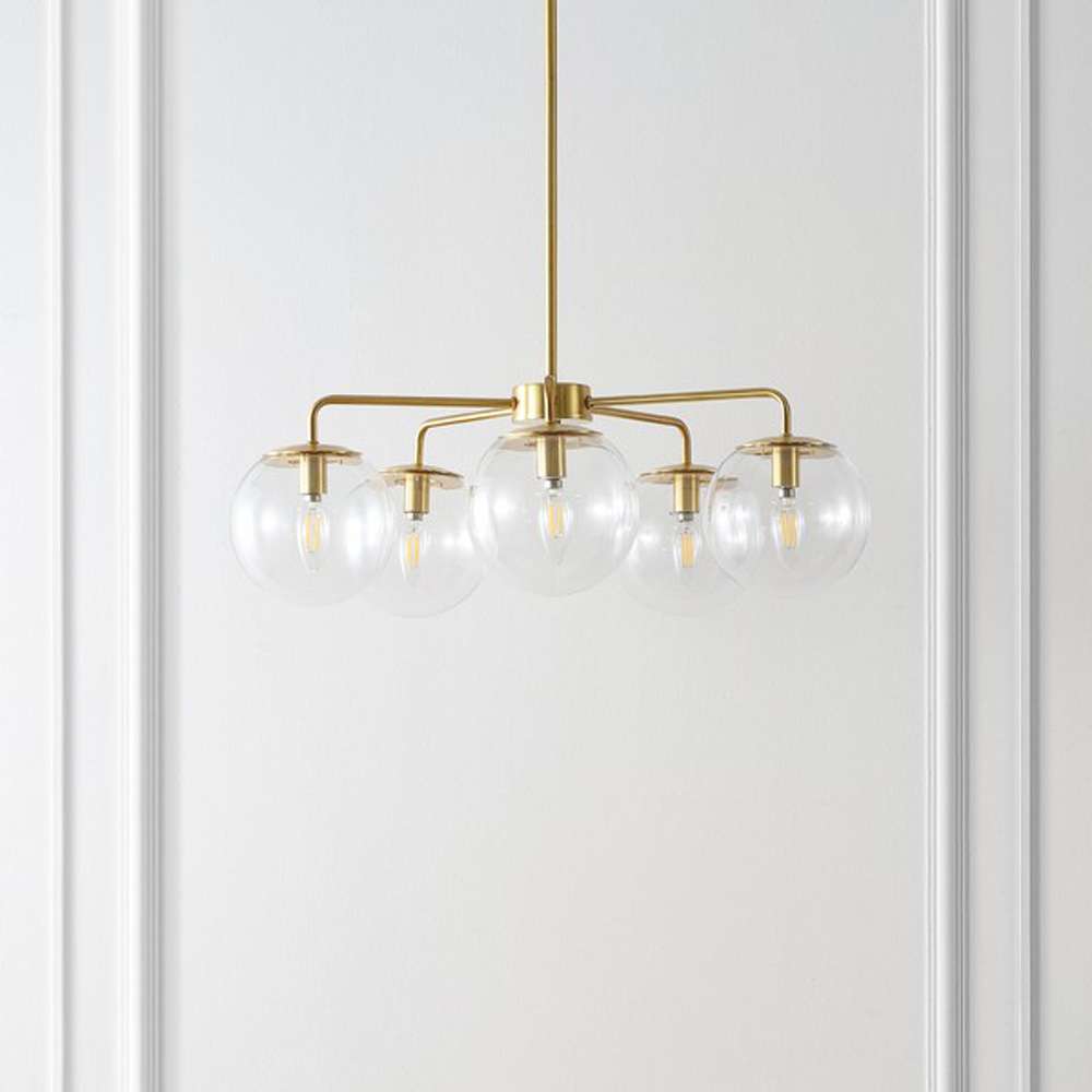 Safavieh - Negara 5Lt 25in Chandelier - Brass - Clear - CHA4023A veiw 1