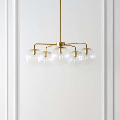 Safavieh - Negara 5Lt 25in Chandelier - Brass - Clear - CHA4023A veiw 1