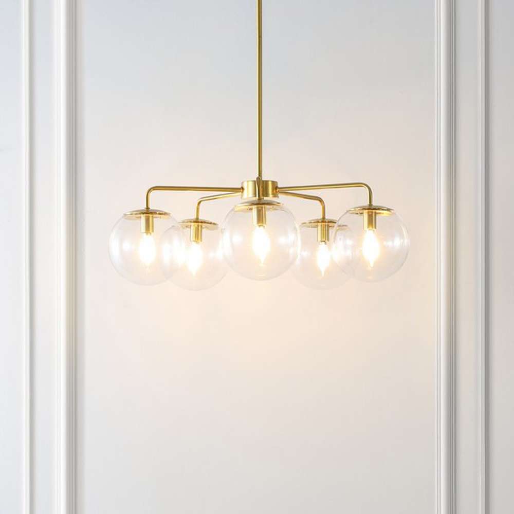 Safavieh - Negara 5Lt 25in Chandelier - Brass - Clear - CHA4023A veiw 2