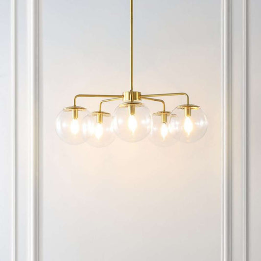 Safavieh - Negara 5Lt 25in Chandelier - Brass - Clear - CHA4023A veiw 2