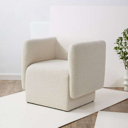 Safavieh - Couture - Nene Boucle Barrel Back Chair - Creme - SFV5073A veiw 3