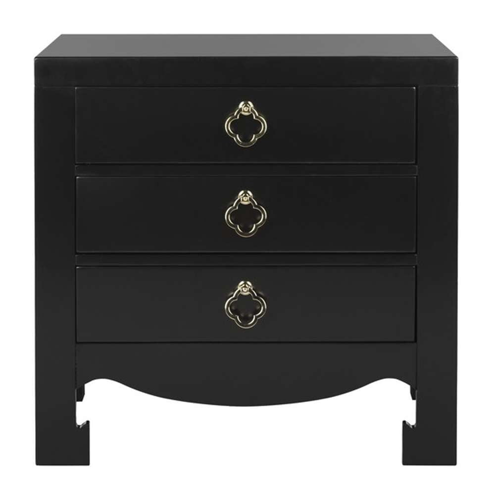 Safavieh - Nero 3 Drawer Nightstand - Black - FOX6274A veiw 1
