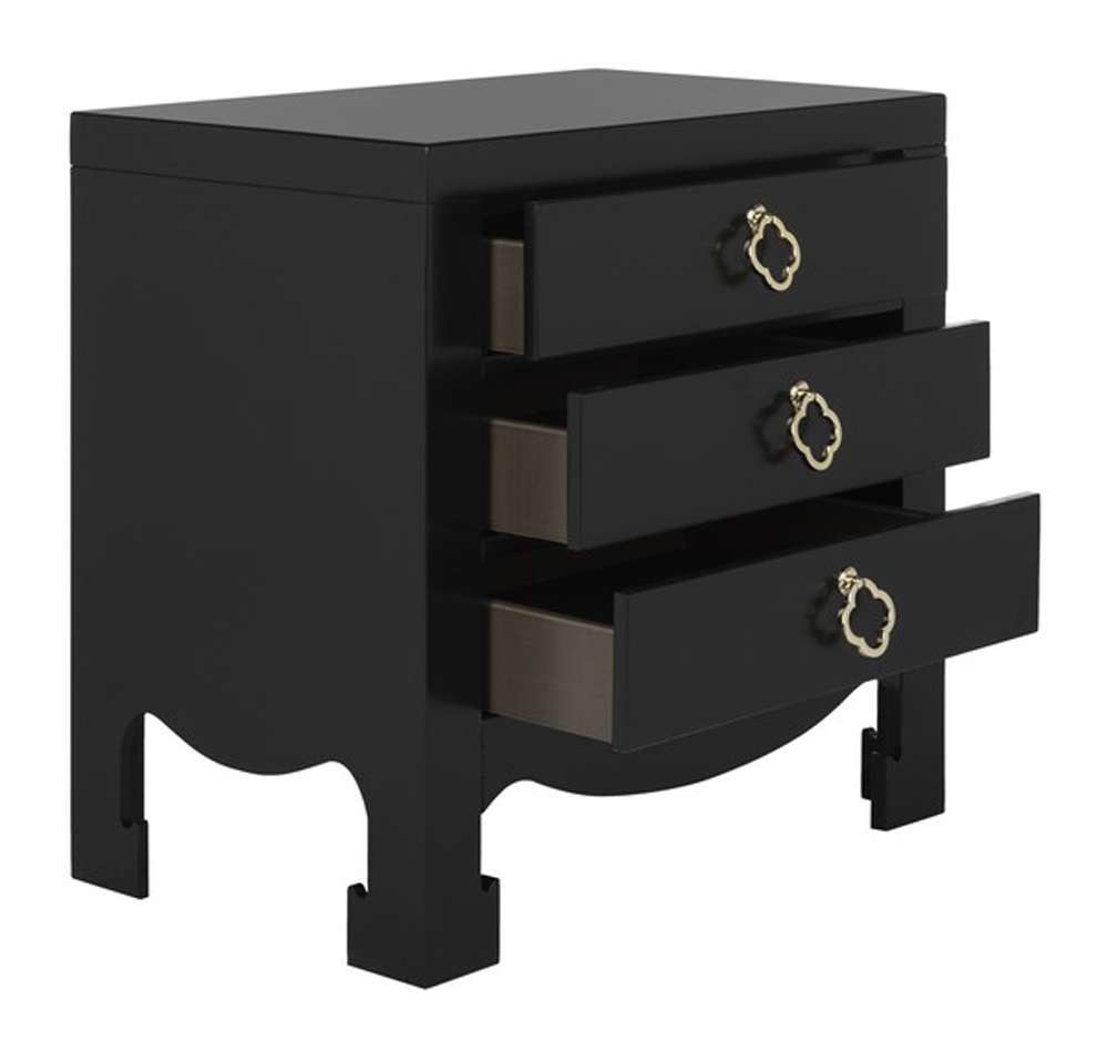 Safavieh - Nero 3 Drawer Nightstand - Black - FOX6274A veiw 2