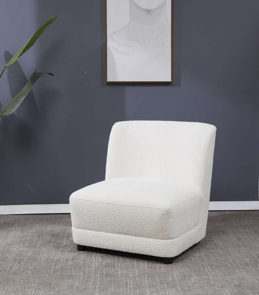 Safavieh - Couture - Nessa Boucle Accent Chair - Ivory - Black - SFV4825A veiw 2