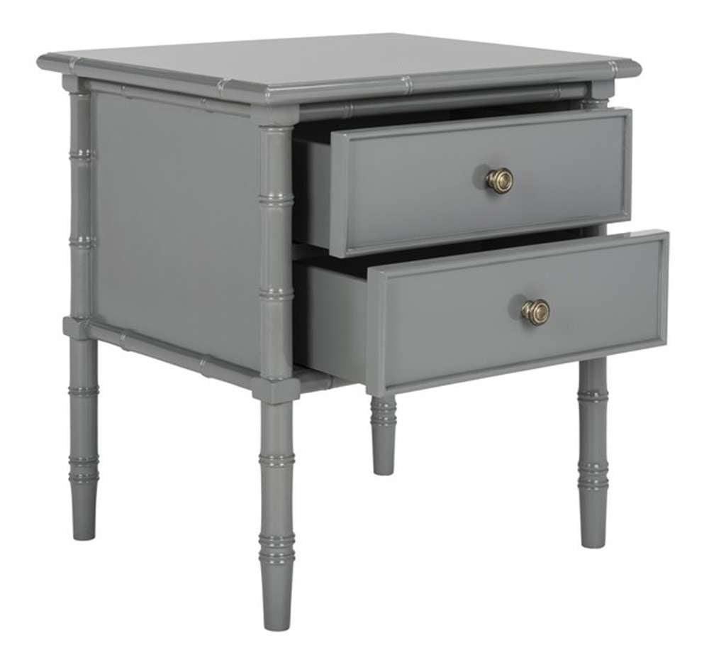Safavieh - Niah 2 Drawer Nightstand - Grey - Gold - NST3501C veiw 4