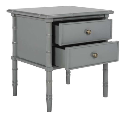 Safavieh - Niah 2 Drawer Nightstand - Grey - Gold - NST3501C veiw 4