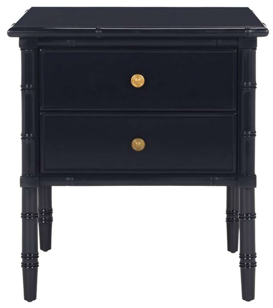 Safavieh - Niah 2 Drawer Nightstand - Navy - Gold - NST3501A veiw 1