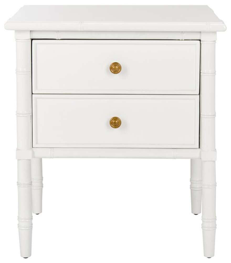 Safavieh - Niah 2 Drawer Nightstand - White - Gold - NST3501B view 1