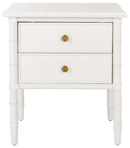 Safavieh - Niah 2 Drawer Nightstand - White - Gold - NST3501B view 1