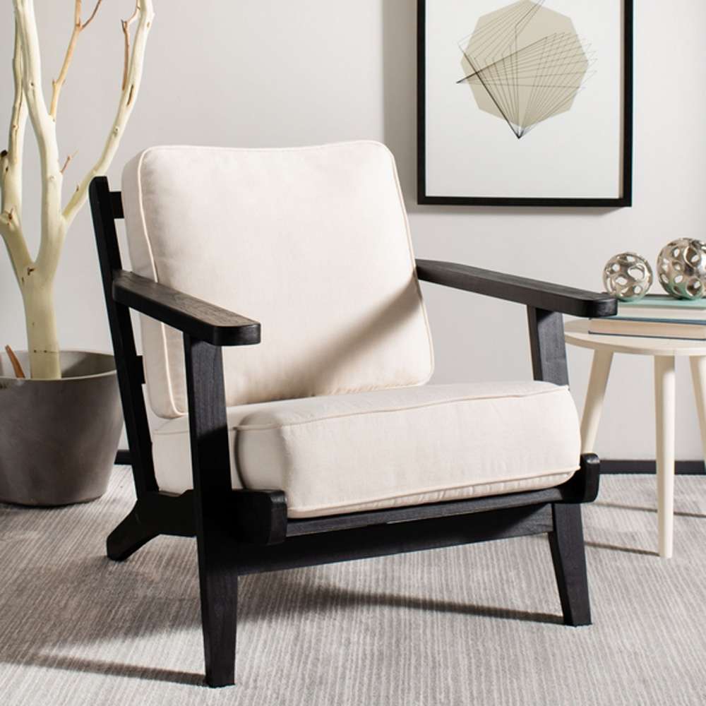 Safavieh - Nico Mid Century Accent Chair - Bone - Black - ACH4501A veiw 2
