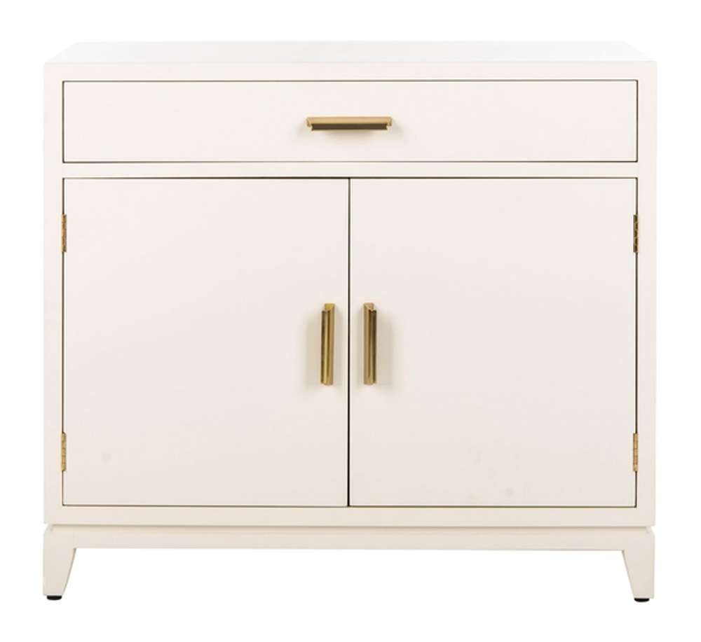 Safavieh - Nigel 2 Door 1 Drawer Chest - White - Brass - CHS6600A veiw 1