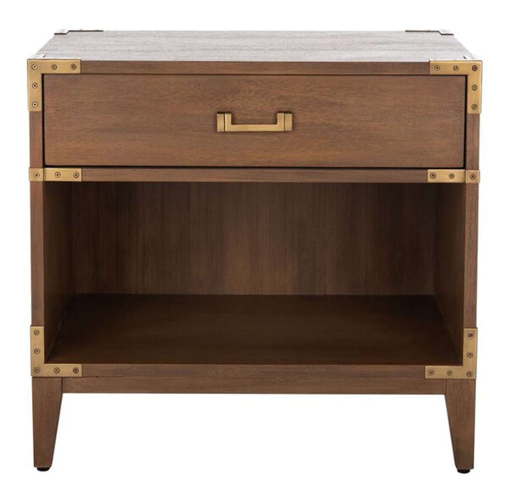 Safavieh - Couture - Nisha 1 Drawer Wood Nightstand - Brown - SFV7707A veiw 1