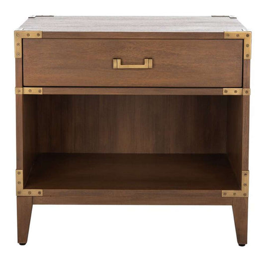 Safavieh - Couture - Nisha 1 Drawer Wood Nightstand - Brown - SFV7707A veiw 1